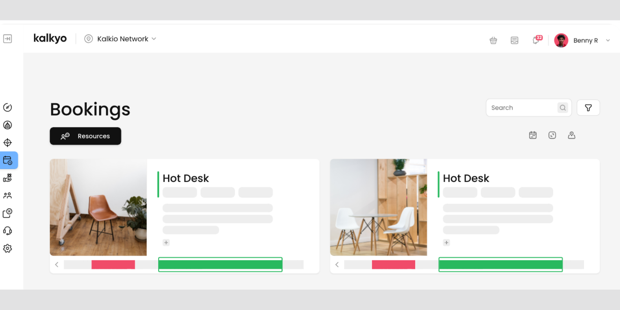screenshot if nexudus desk booking